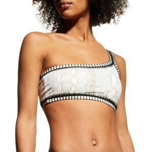 NWT Platinum Swimwear by PilyQ One Shoulder Bandeau Bikini Top